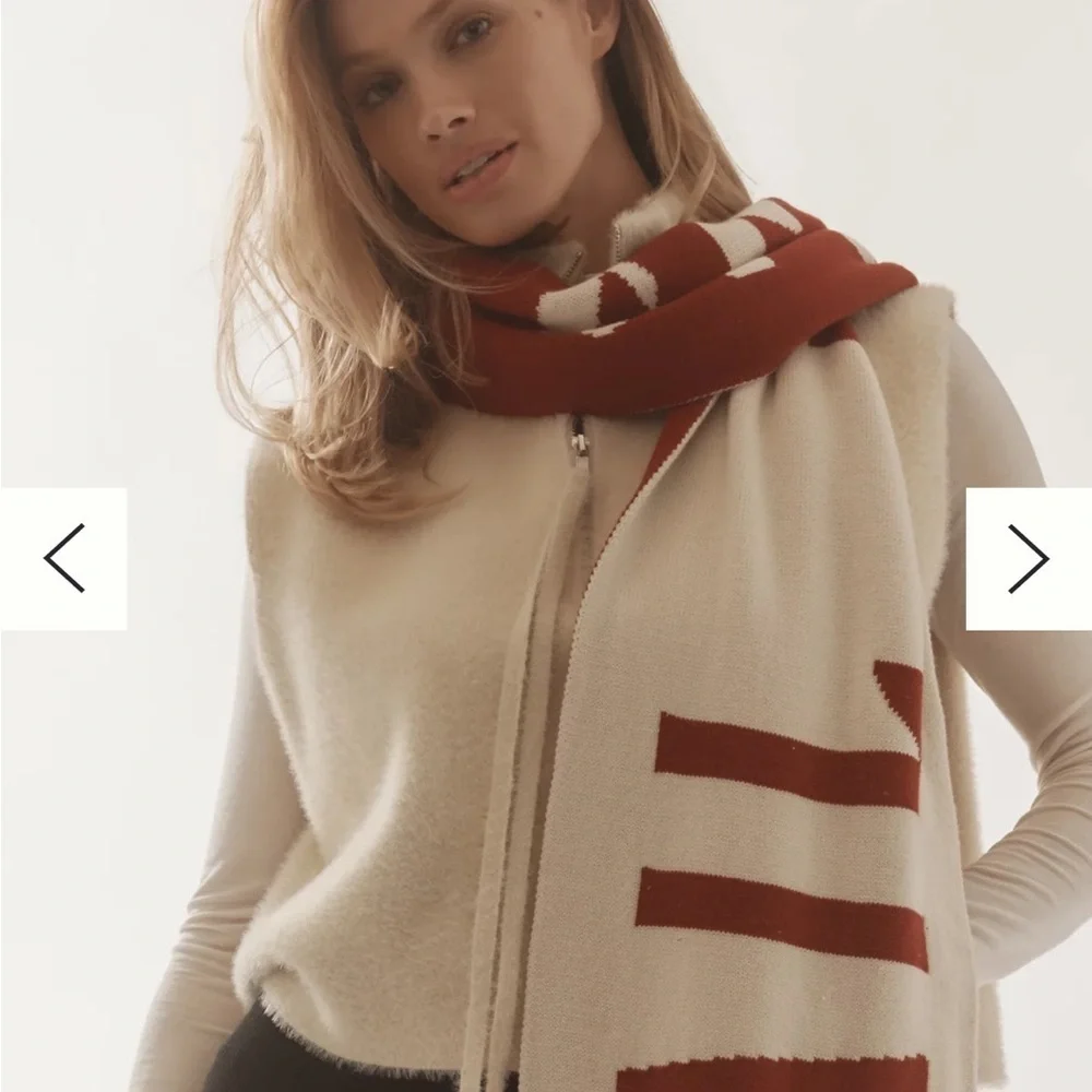 Anthropologie VAIL Cream and Red New Scarf